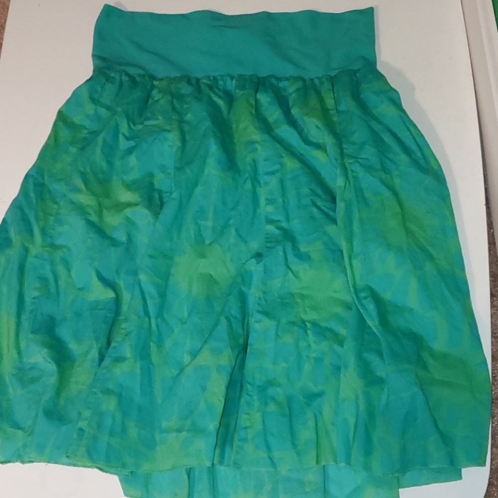 J. Crew S green & blue tie dye style flowy skirt